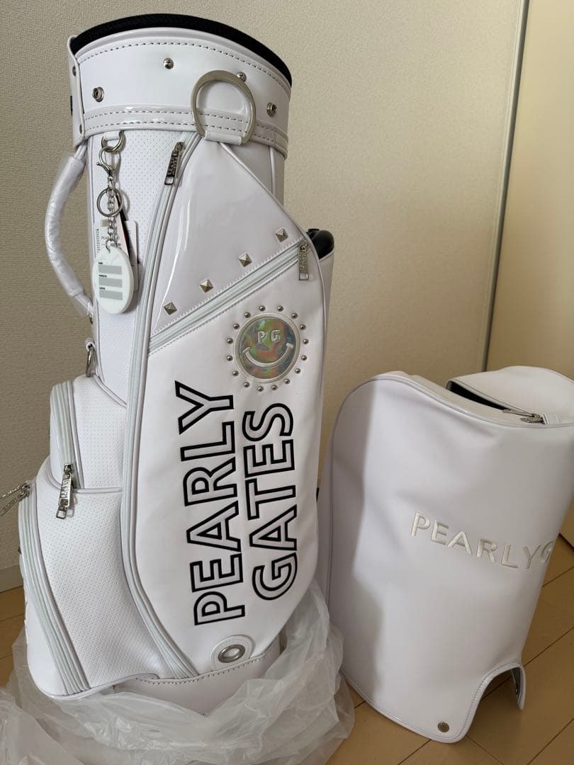 PEARLY GATES ホワイトキャディバッグ カバー付き パーリーゲイツ　白