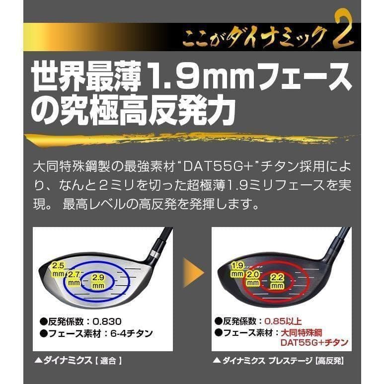 新品 高反発ドライバー ダイナミクスプレステージ 軽量プレミア飛匠・極シャフト