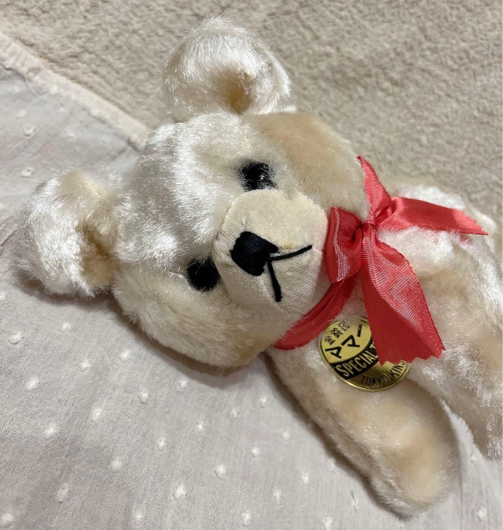 貴重　箱付き　当時物　昭和レトロ　ぬいぐるみ　くま　テディベア　クマ　人形　白