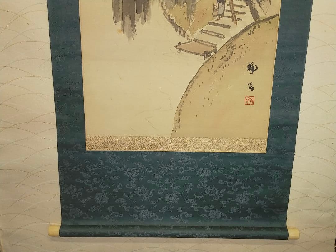♥掛軸　加藤清児　山水図　共箱付き　掛け軸　骨董品