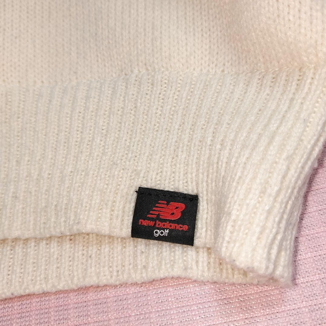 防風裏地 ニット NewBalance ホワイト セーター ゴルフウエア