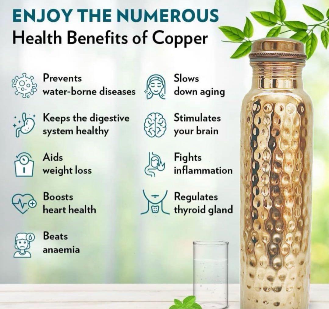 銅製水筒 1000ml 100%Copper Bottle