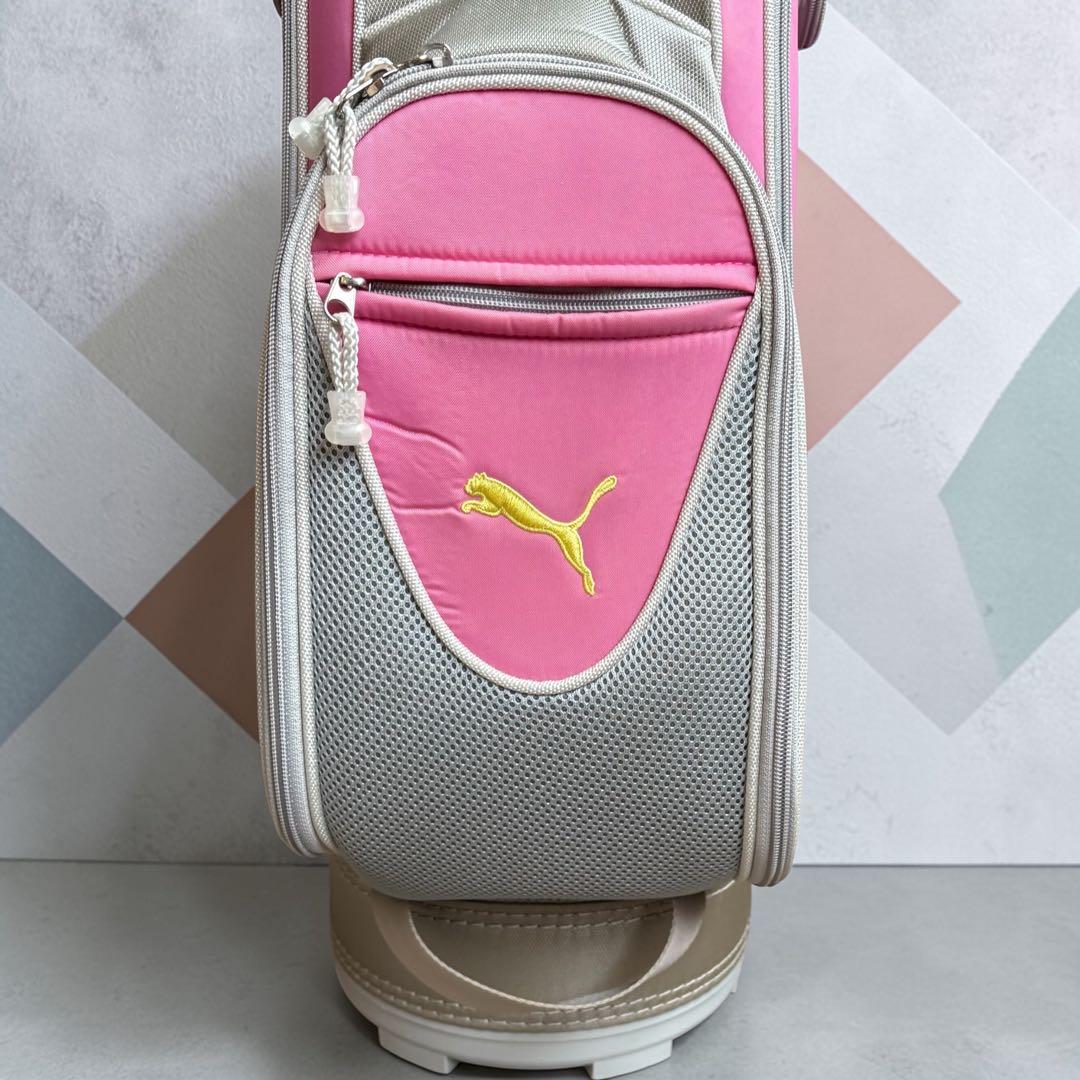 新品タグ付き‼️レディースPUMA ピンク シルバー キャディバッグ8型　軽量