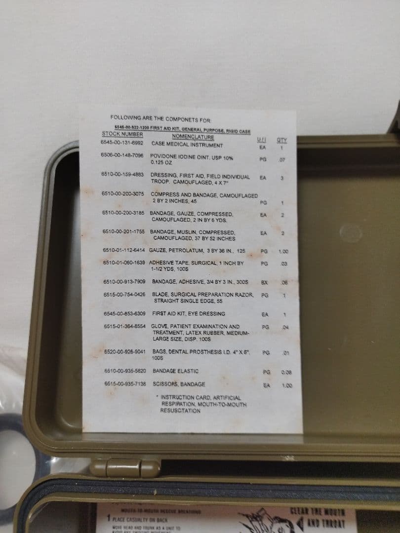 (5229)US．ファーストエイドキット米軍実物放出品　未使用