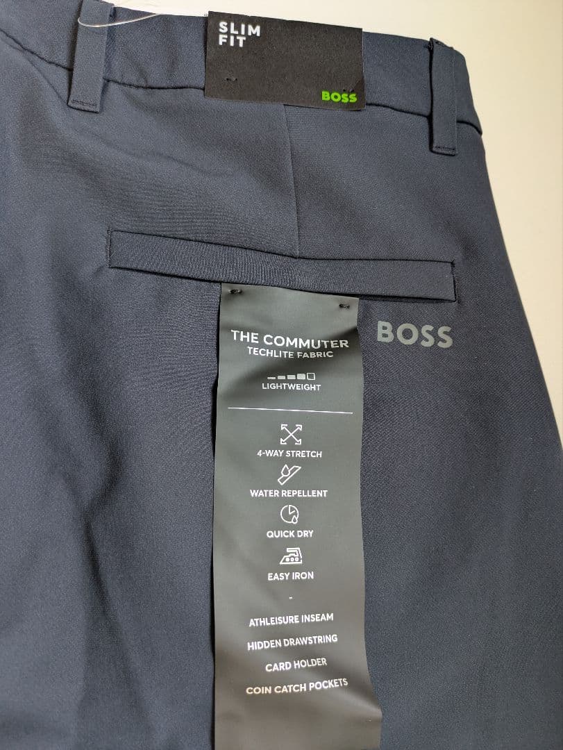 HUGOBOSSヒューゴボス防水ツイル素材ゴルフチノパンサイズ48メンズネイビー