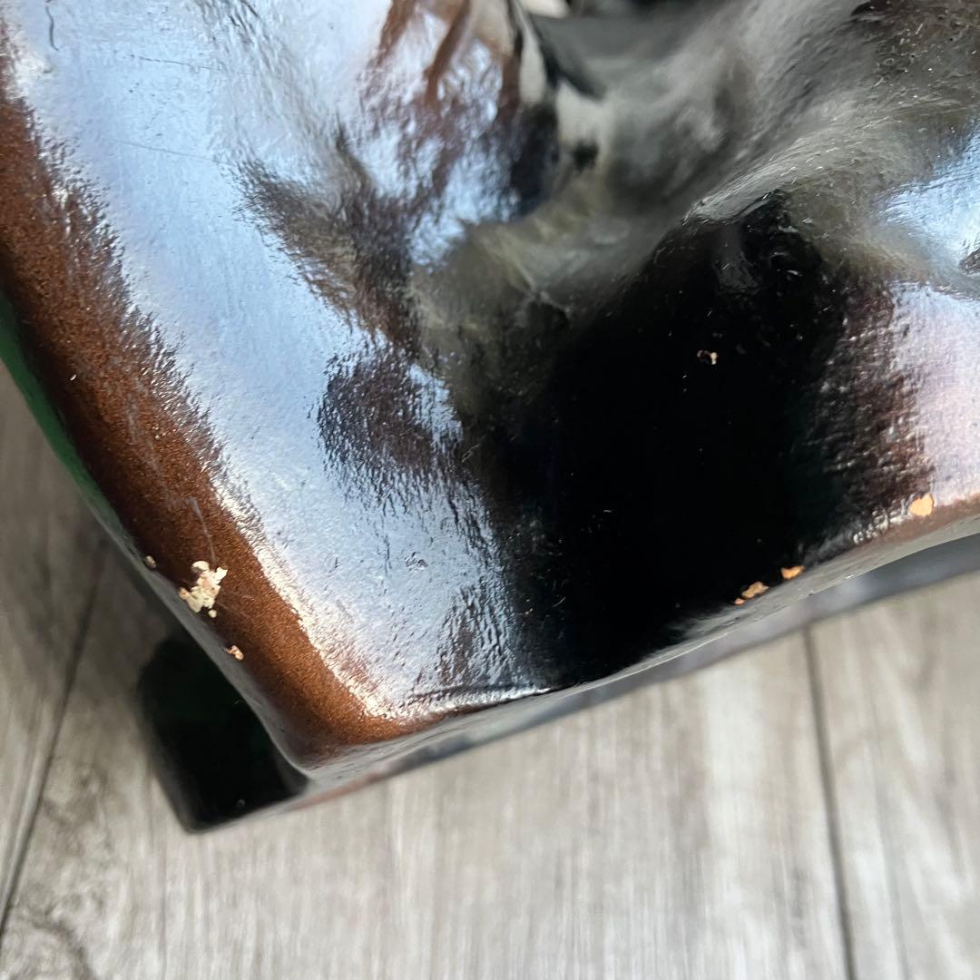 3F 【縁起物】大黒天 撫で牛 置物 ブロンズ調 金彩 招福 開運 商売繁盛
