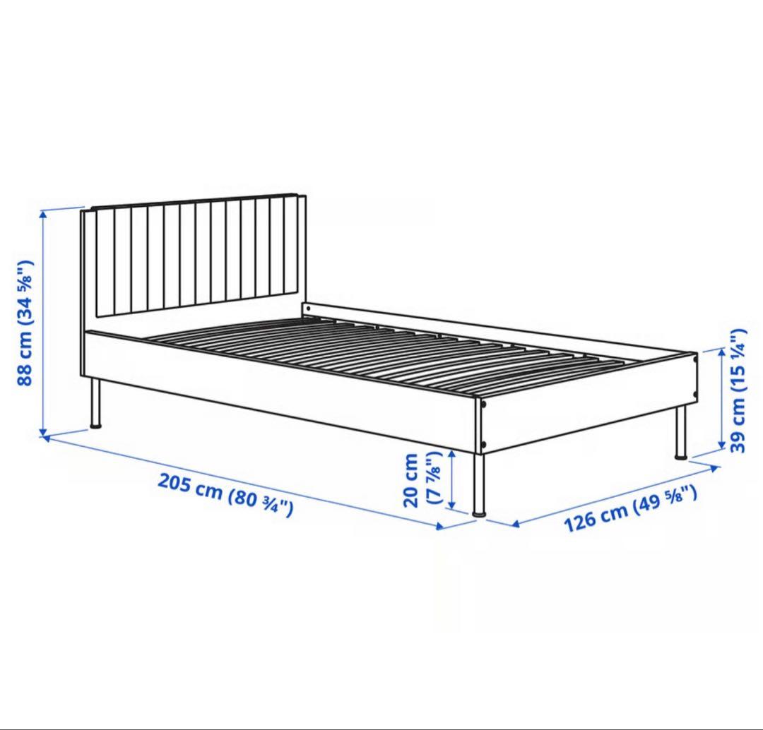 ＊東京都付近限定品＊IKEA ブルクスヴァーラ　セミダブル　ベッド