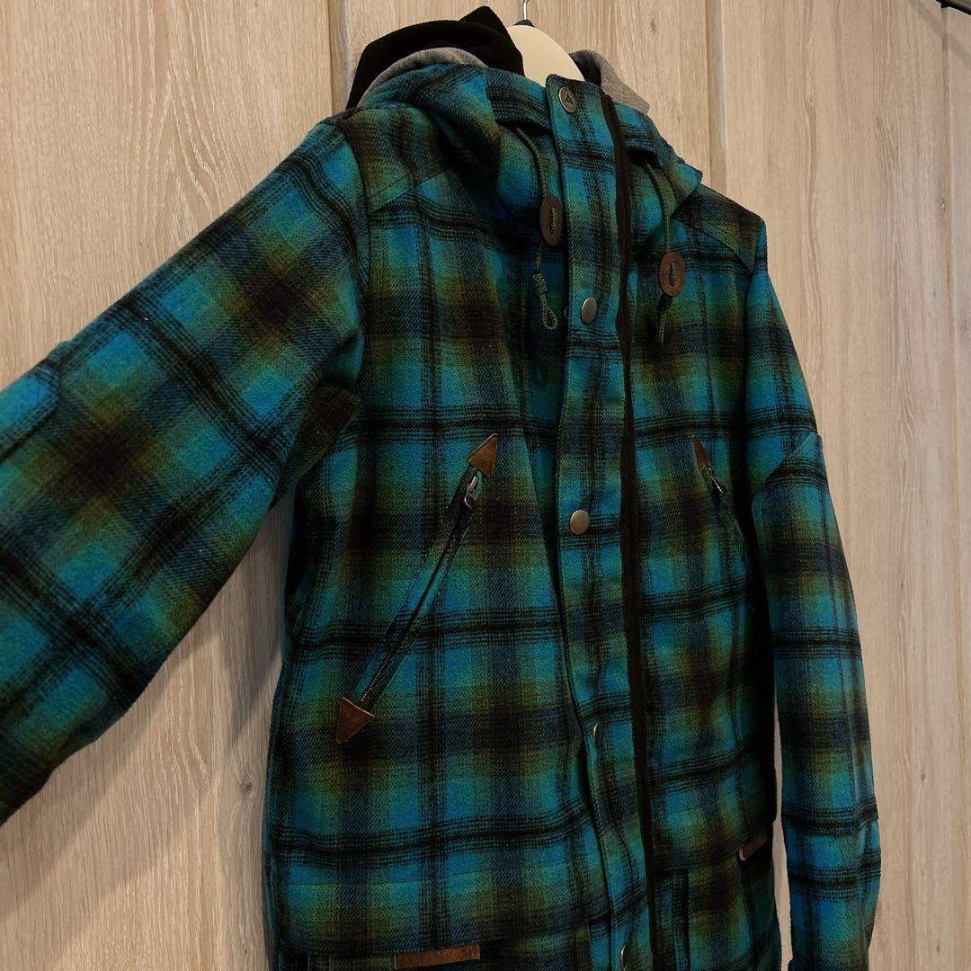 BURTON スノーボードウェア上【S】バートン　ブルーチェック　布生地