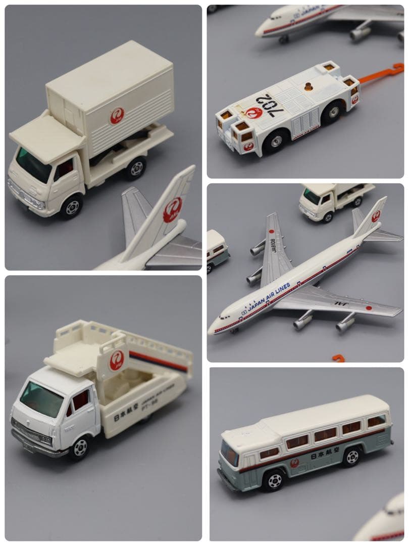 JAL 新空港セット ミニカー 5点　中古品