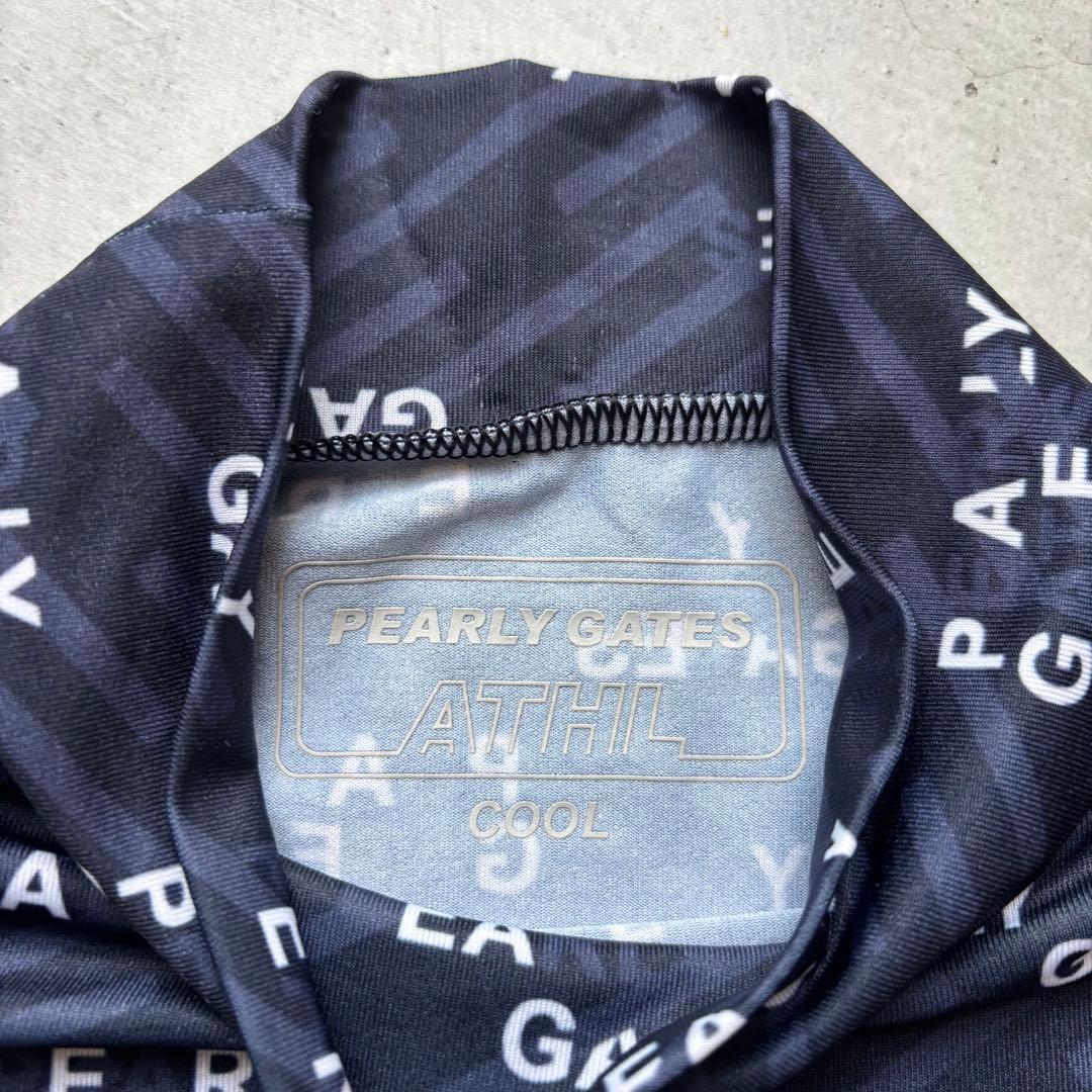 PEARLY GATES ATHL 長袖インナーモックネックシャツ ロゴ 総柄