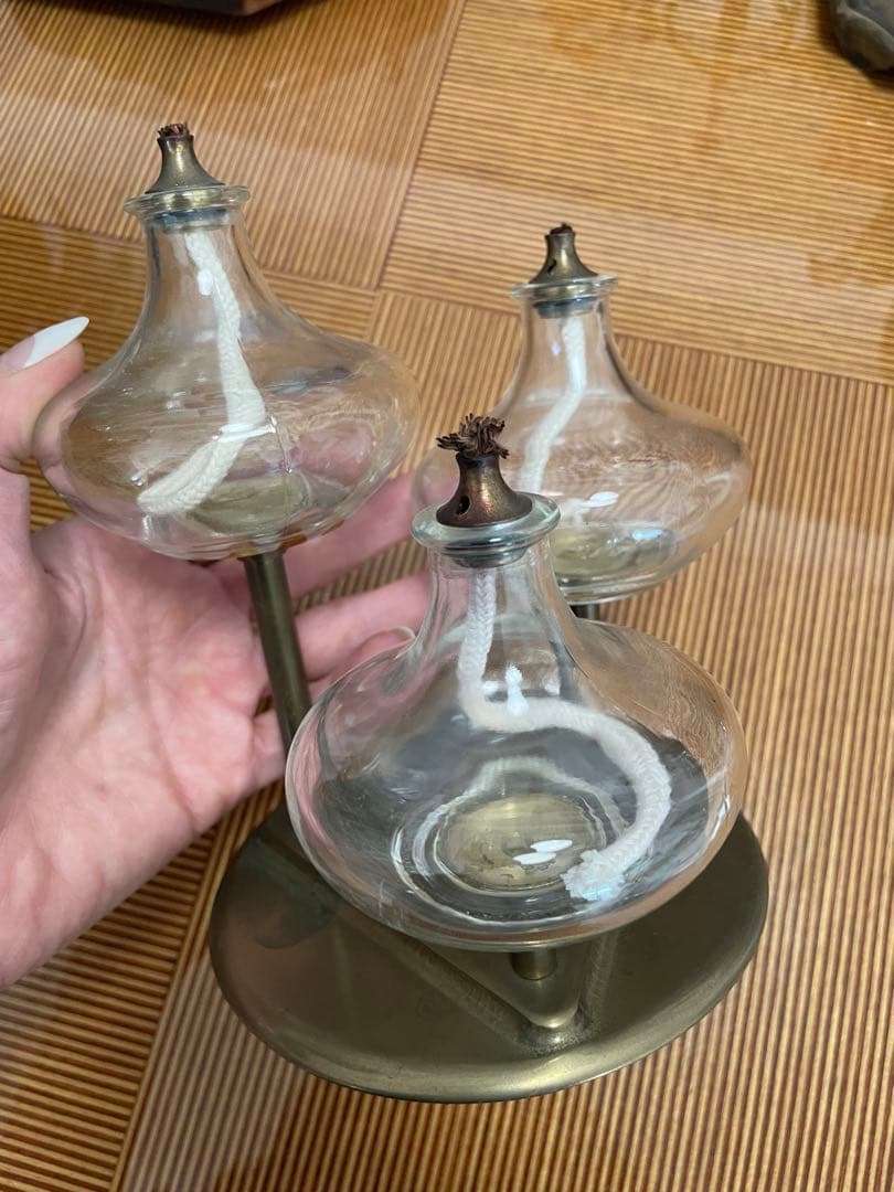 オイルランタン ゴールド　オイルキャンドル３点しセット