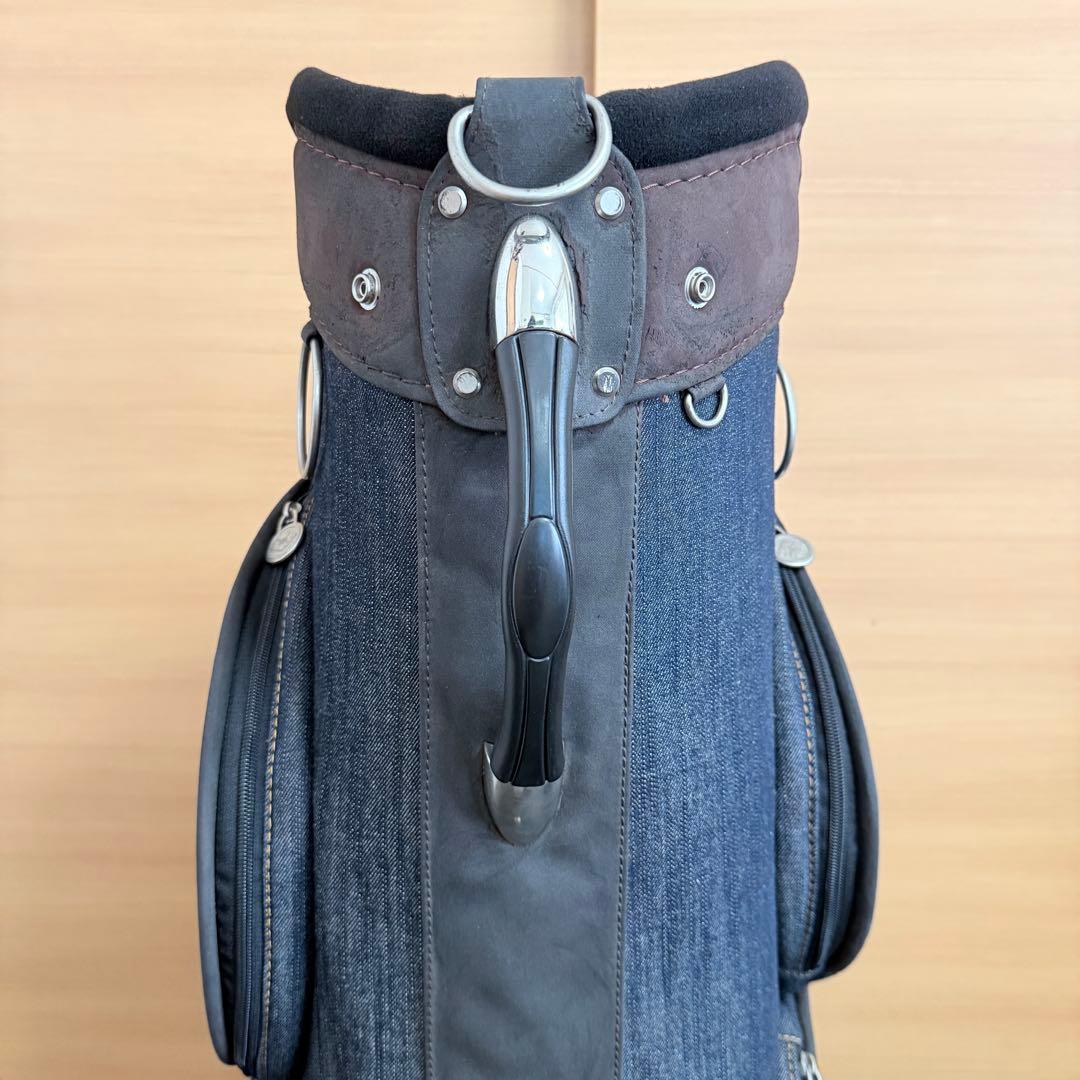 EVISU キャディバッグ デニム 6分割 劣化あり ヘッドカバー付 エヴィス