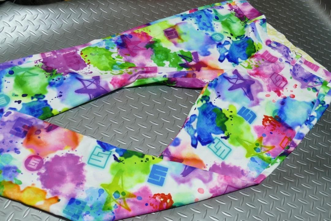★新品★ラウドマウスゴルフ★ストレッチツイル柄パンツ★LL★スプラッシュネオン