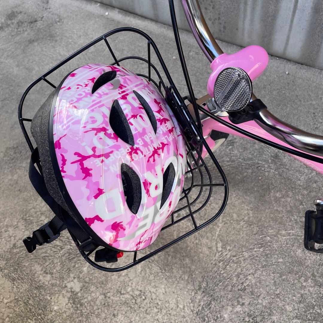 子供用自転車 ピンク ヘルメット付き
