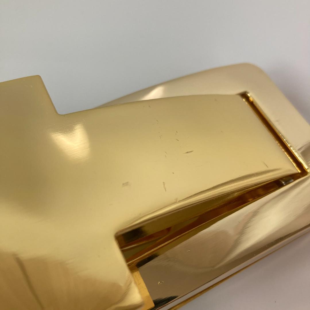 【訳アリ】 パワーベルト レバーアクション 本革 ワンタッチ可変式 黒×ゴールド