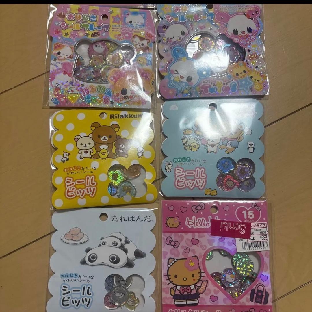 サンリオ　キティ　リラックマ　　平成　たれぱんだ　おはじきシール