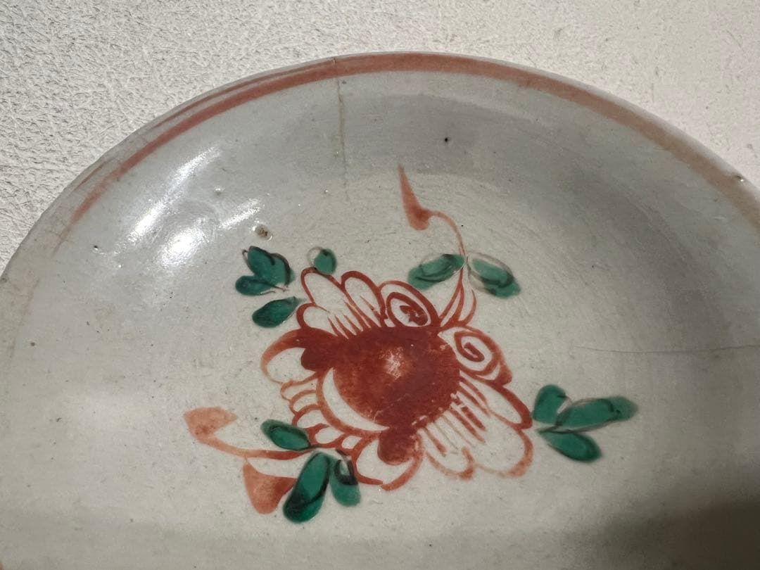 明朝 明時代 中国 呉須赤絵 小皿 花紋 懐石 茶道 茶道具 骨董 古美術
