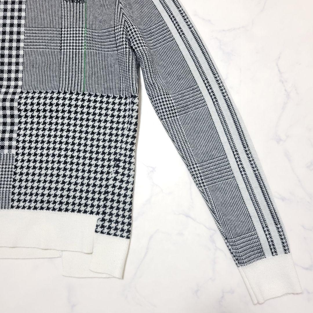 adidas Golf マルチチェックパターン ジャカード クルーネックセーター