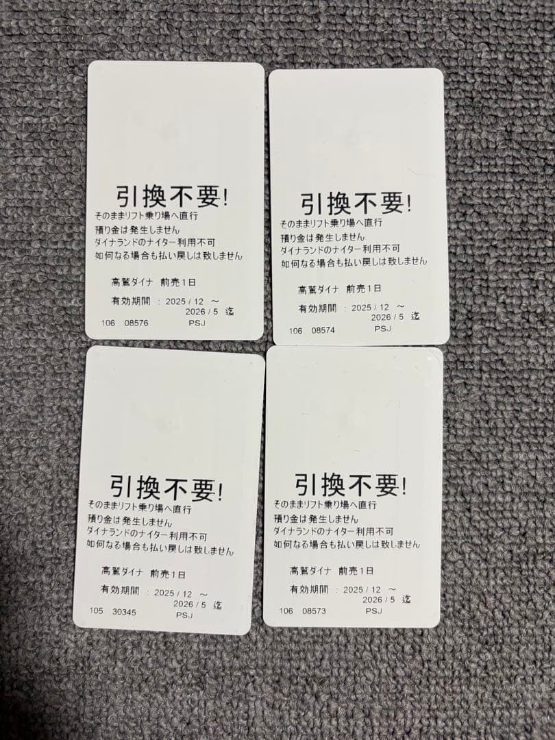 【即日発送】高鷲ダイナ共通券　６枚　バラ売り可