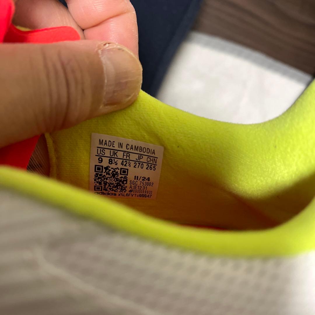 adidas F50 サッカーシューズ ホワイト/レッド/イエローサイズ27.0