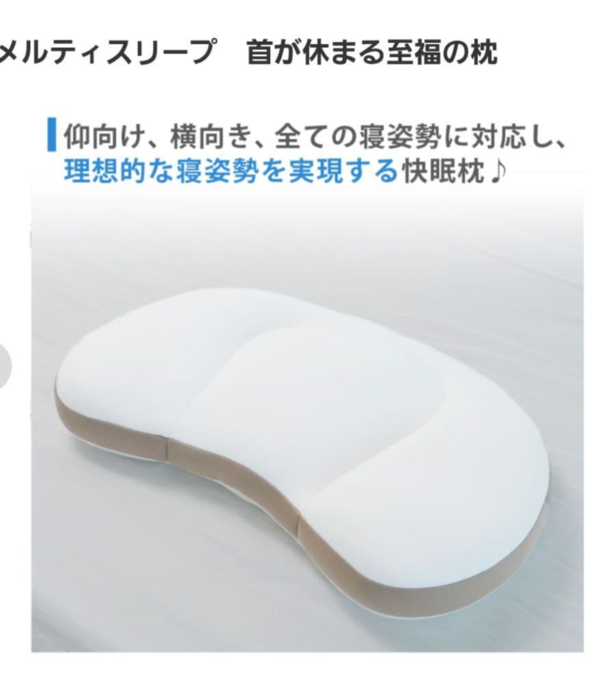 首が休まる至福の枕 メルティスリープ　カバー付き