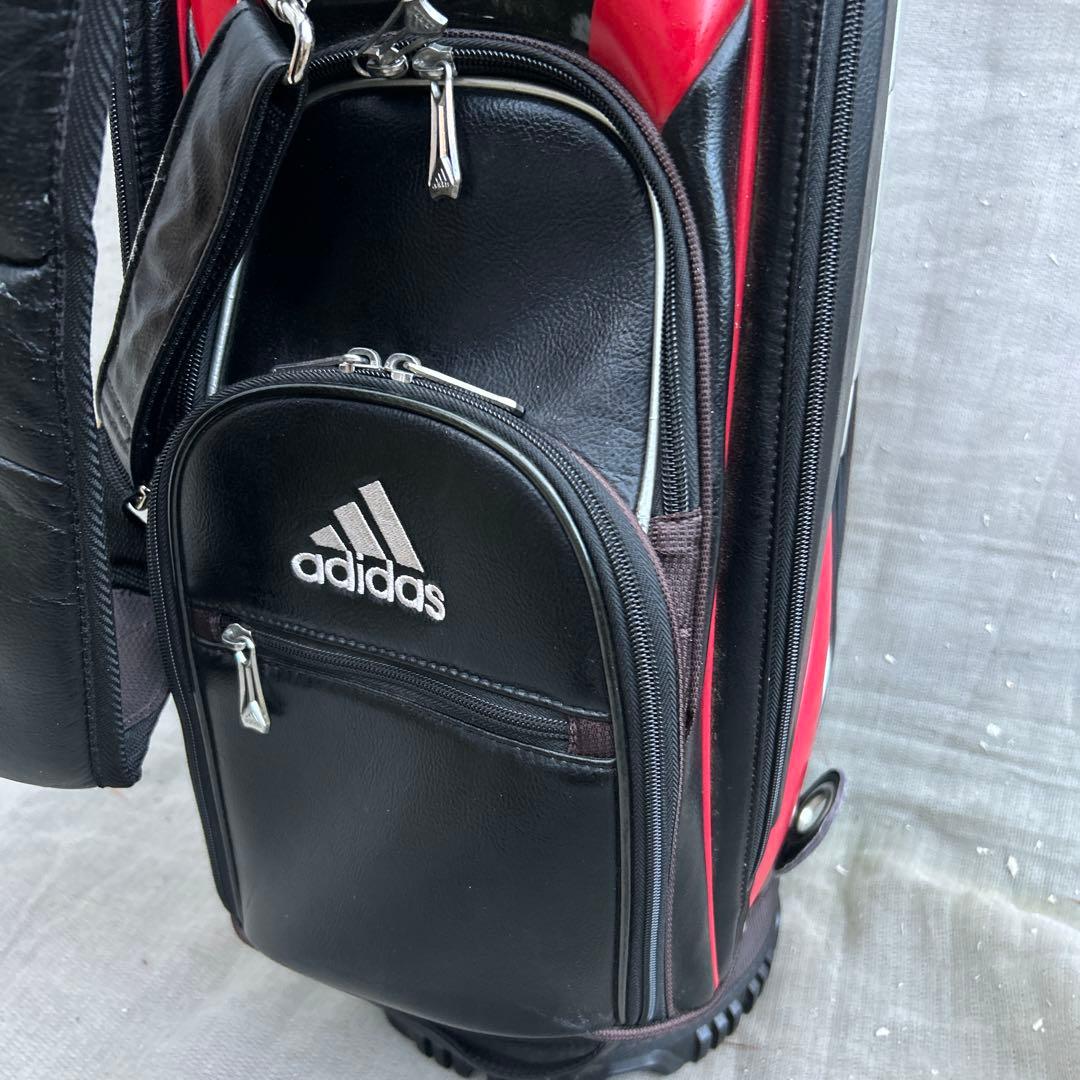 アディダスadidas ゴルフバッグ キャディーバッグ 黒 赤