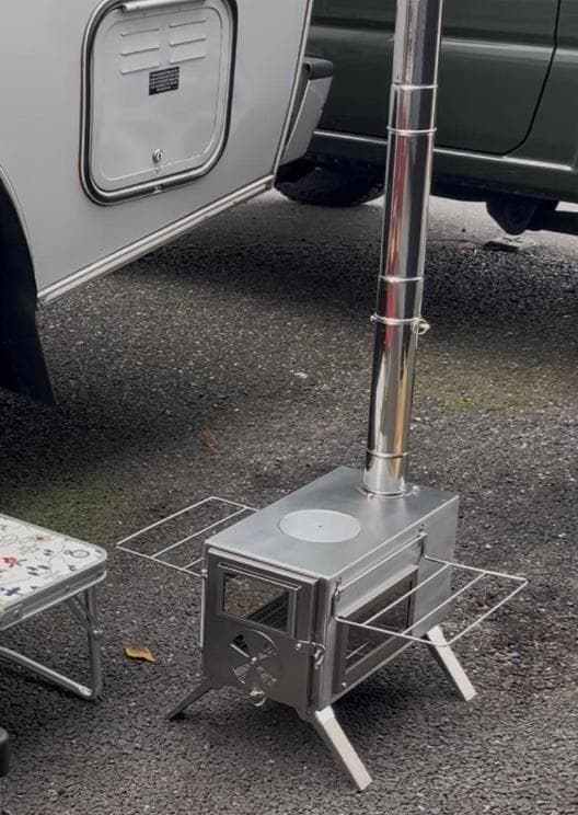 薪ストーブ キャンプ 3面ガラス ステンレス アウトドア