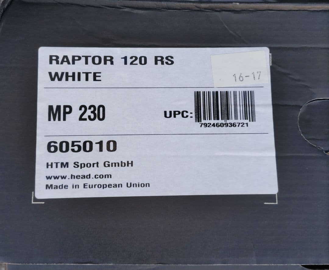 新品タグ付未使用保管品 HEAD RAPTOR RS 120 ヘッド ラプター