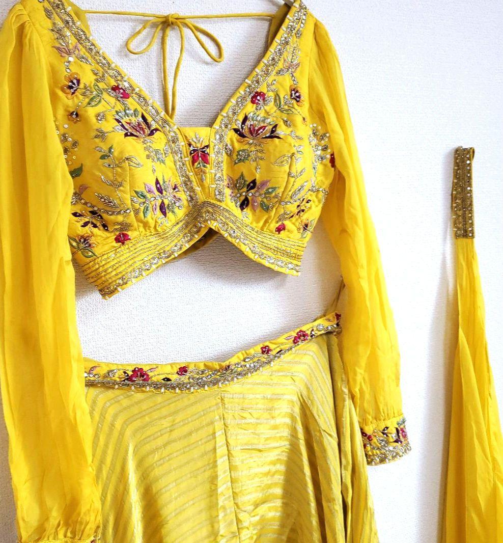 sale! yellow ボリウッドパーティードレス　ベリーダンス セットアップ