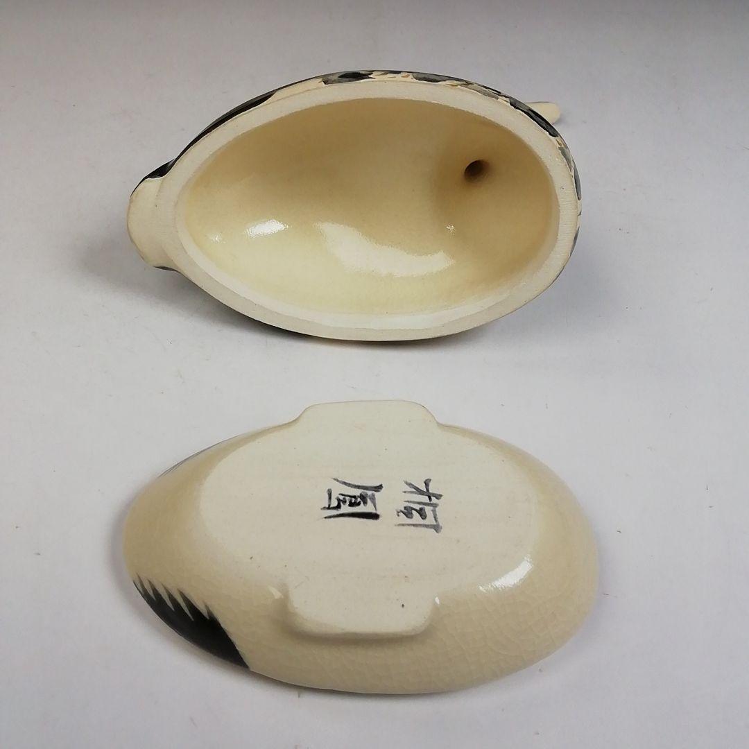 Ｗ９８　W49 2点‼️　『仁清写　鶴』『平安　手塚桐鳳 造』　共箱　茶道具