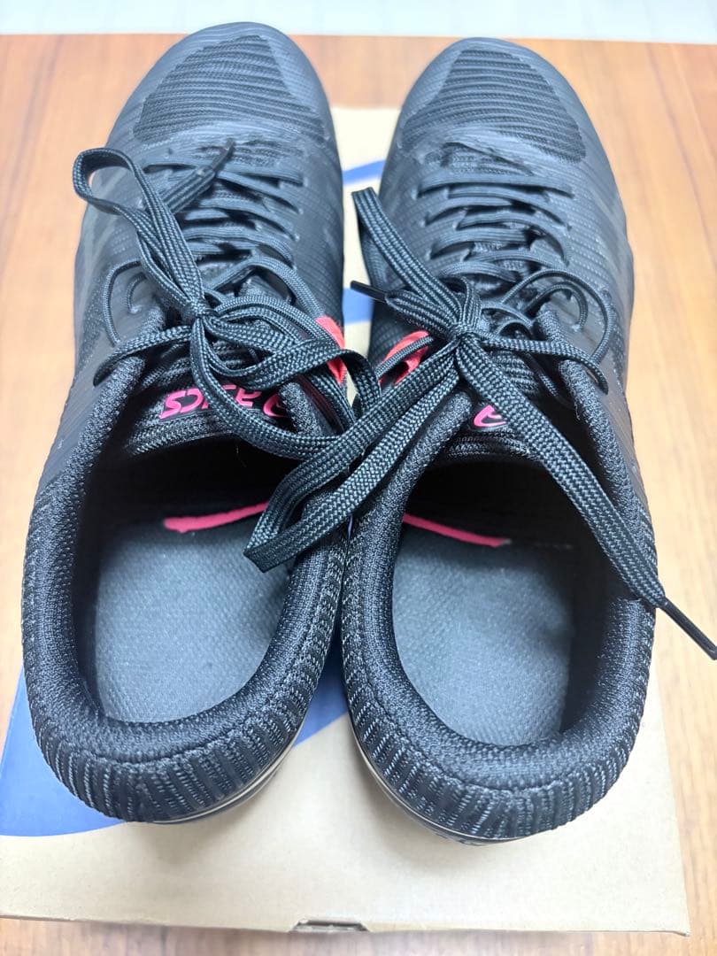 美品アシックスasics HEATFLAT ブラック スパイクシューズ　26.5