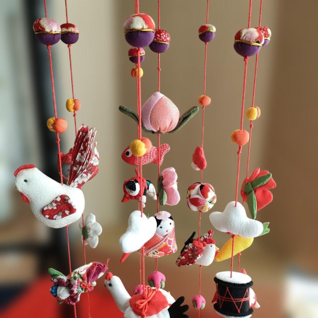 ひな祭り 吊るし飾り吊るし雛(みやび) 赤　高さ(80cm)　　　未使用品
