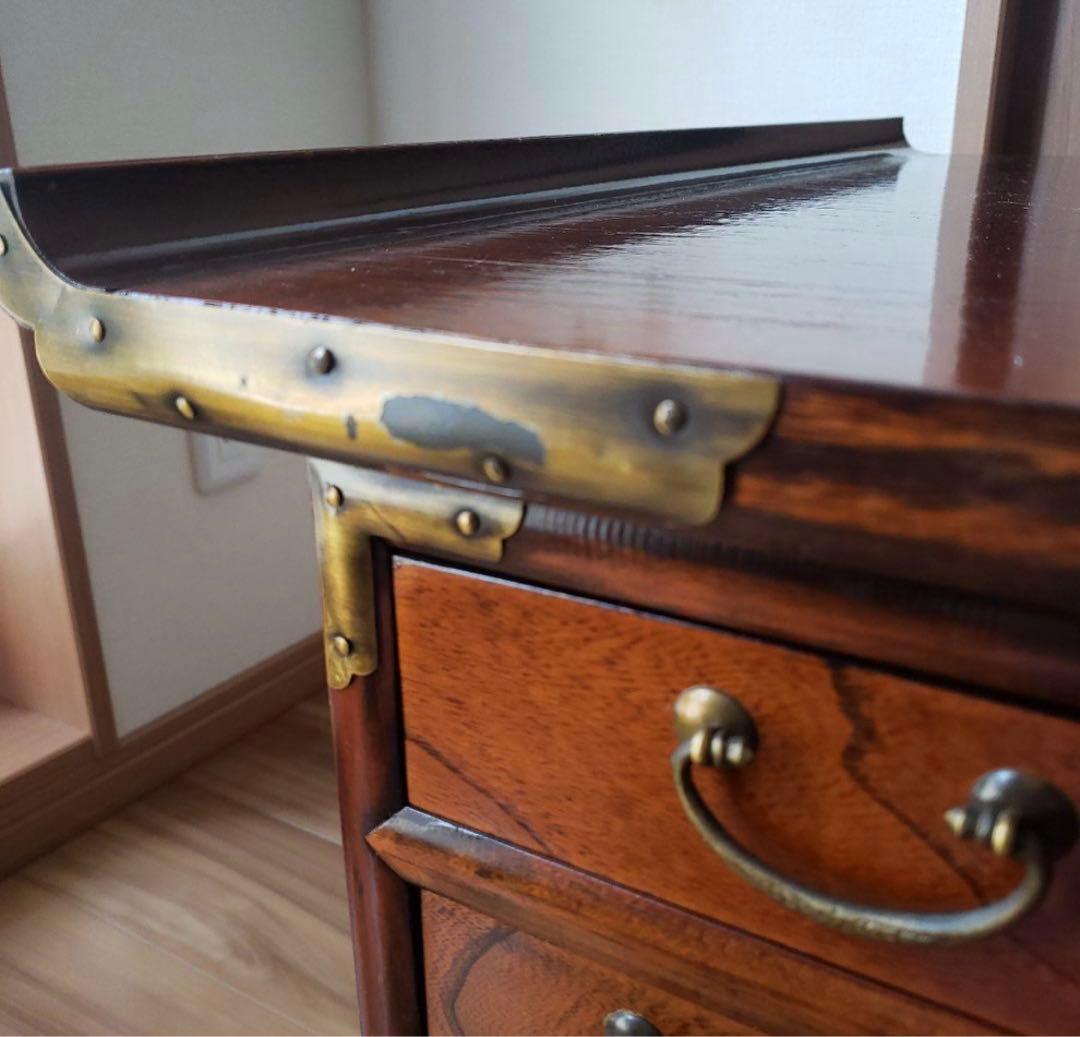 李朝家具　時代箪笥　両面収納　引出し　収納家具　薬箪笥　 鍵付き　飾り棚　真鍮