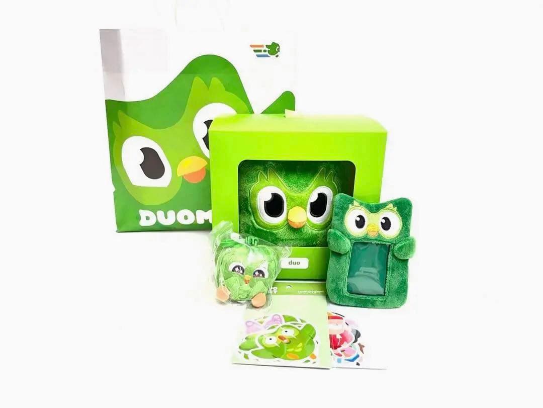 【デュオリンゴ】新品！ぬいぐるみ・ケース・ストラップステッカー袋Duolingo