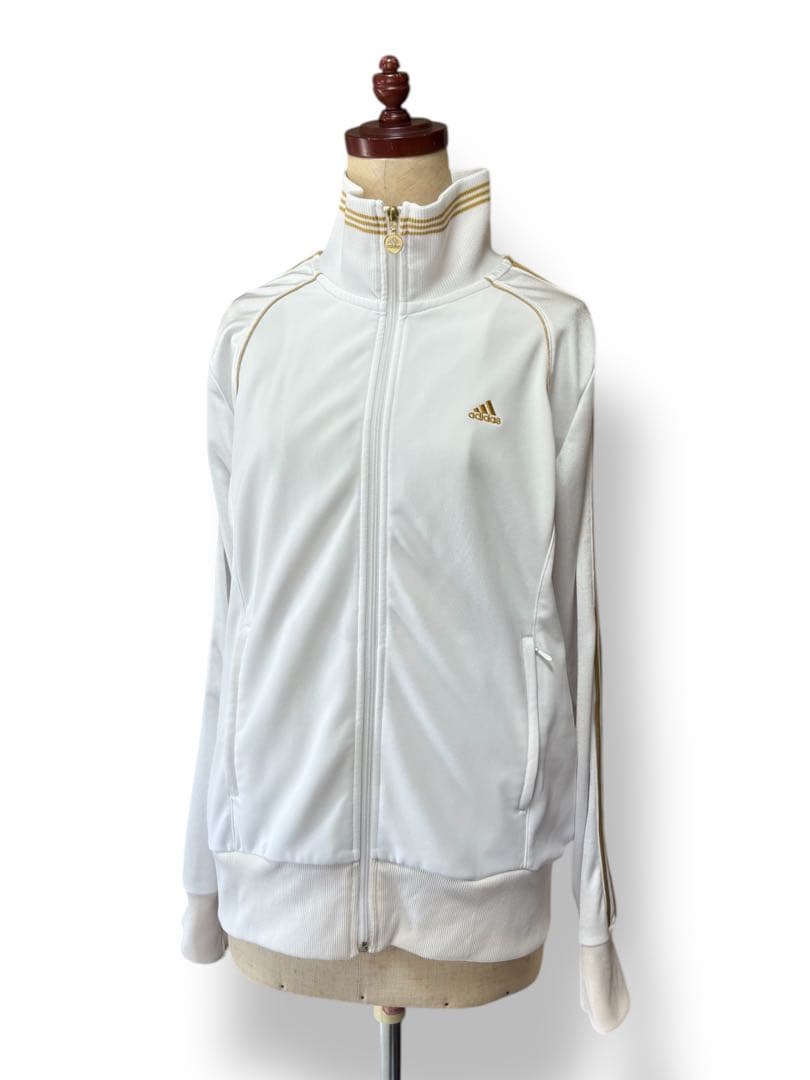 ieks 様^ ^Adidas ジャージ ホワイト×ゴールド 美品