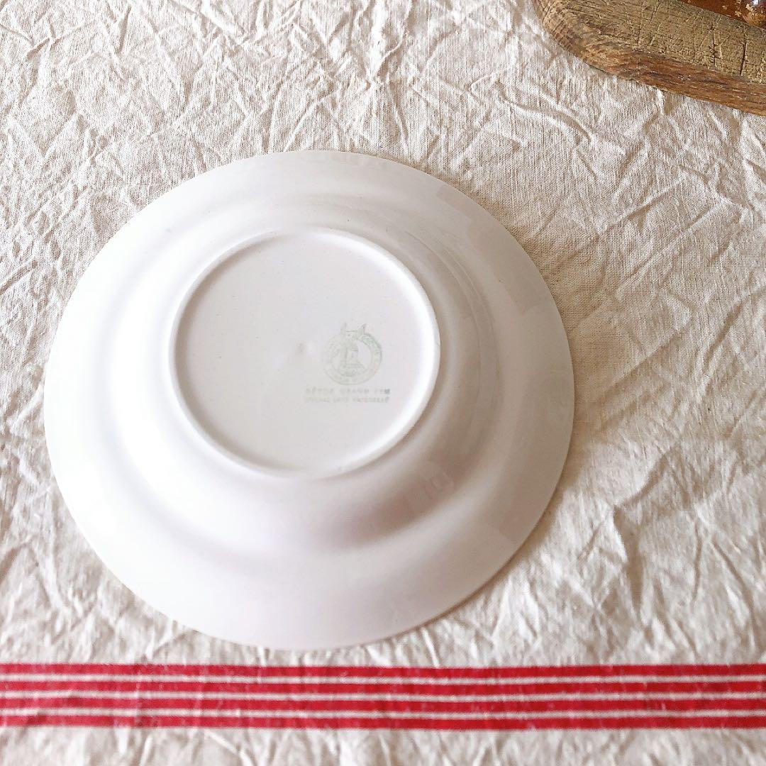 ムーランデルー　バスク柄スーププレート b フランスアンティーク食器　ブロカント