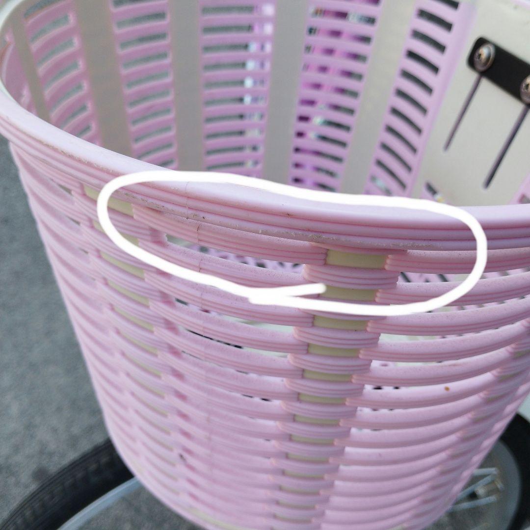 ブリジストン　子供用自転車 ピンク 花柄 前面バスケット付き