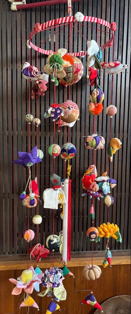 さげもん　雛飾り　お雛様　吊るし飾り　一点物　ハンドメイド　正絹　縮緬細工　鞠