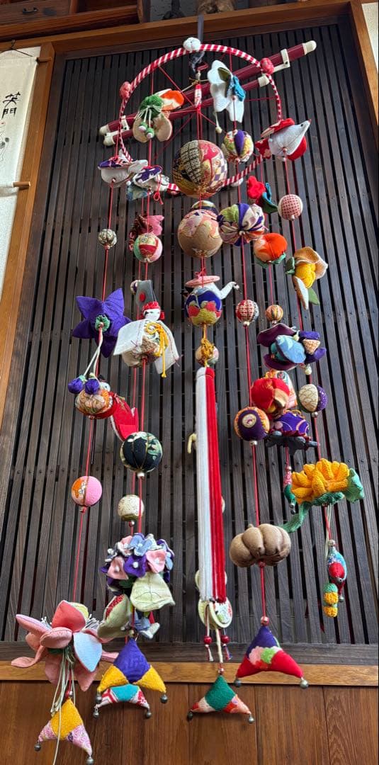 さげもん　雛飾り　お雛様　吊るし飾り　一点物　ハンドメイド　正絹　縮緬細工　鞠