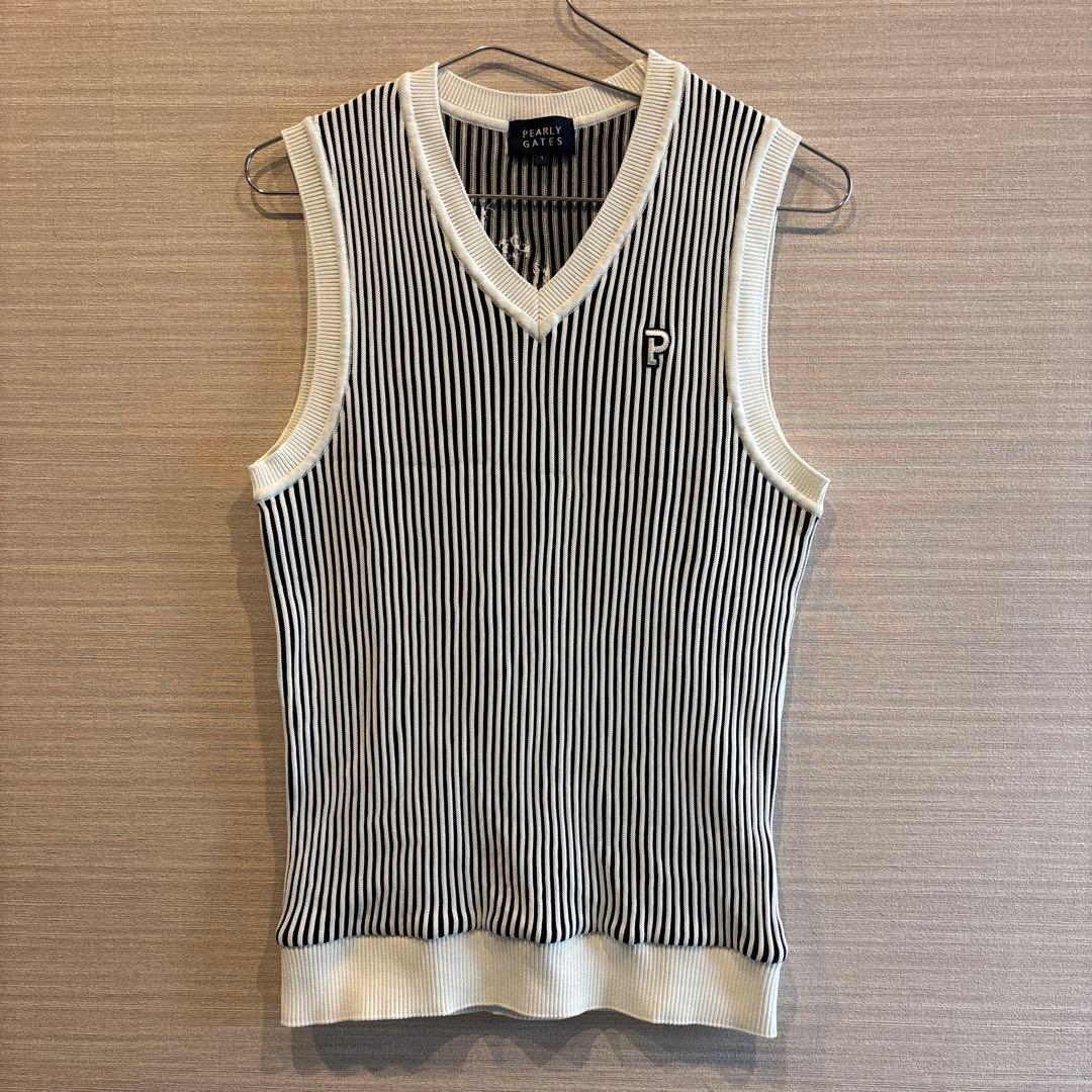 【未使用・美品】PEARLY GATES ストライプ ニットベスト