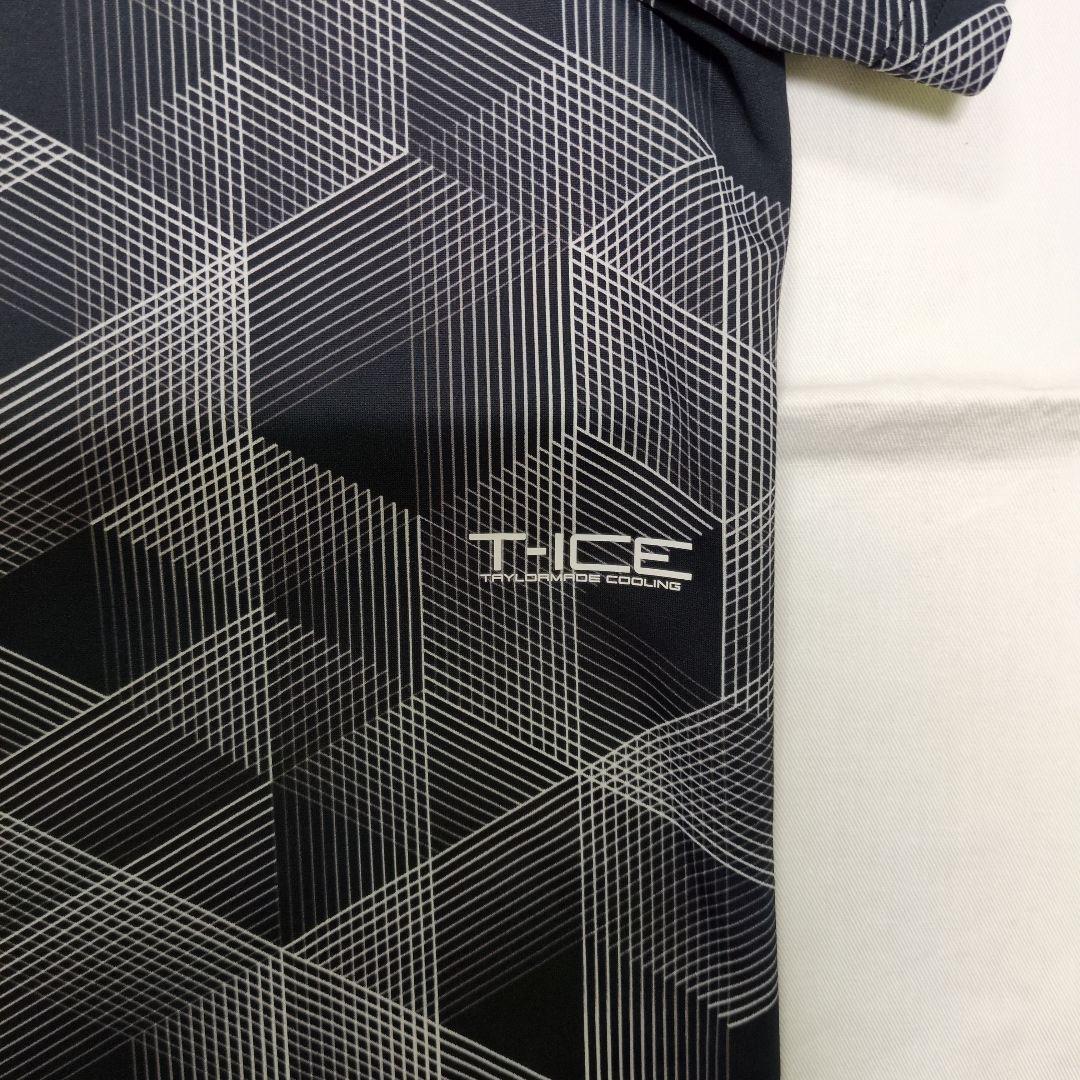 【TaylorMade】 ゴルフシャツ T-ICE サイズO 幾何学模様