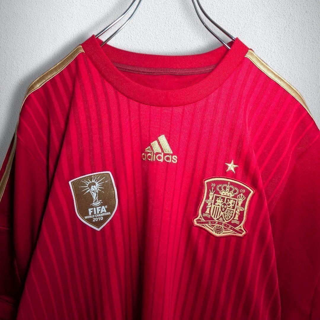 古着 サッカー スペイン代表 ユニフォーム シャドウストライプ Lサイズ相当