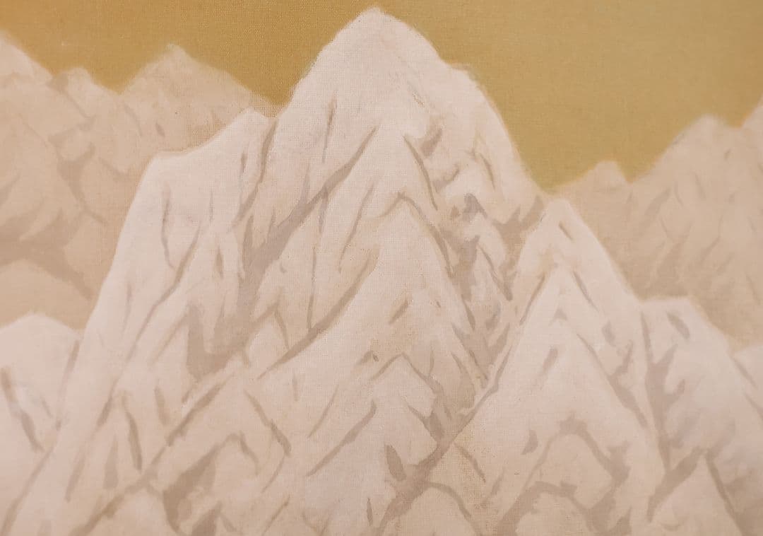 【模写】日本画 まくり2点まとめ 在銘 佳山 雪山 風景 絹本 掛軸 CM425