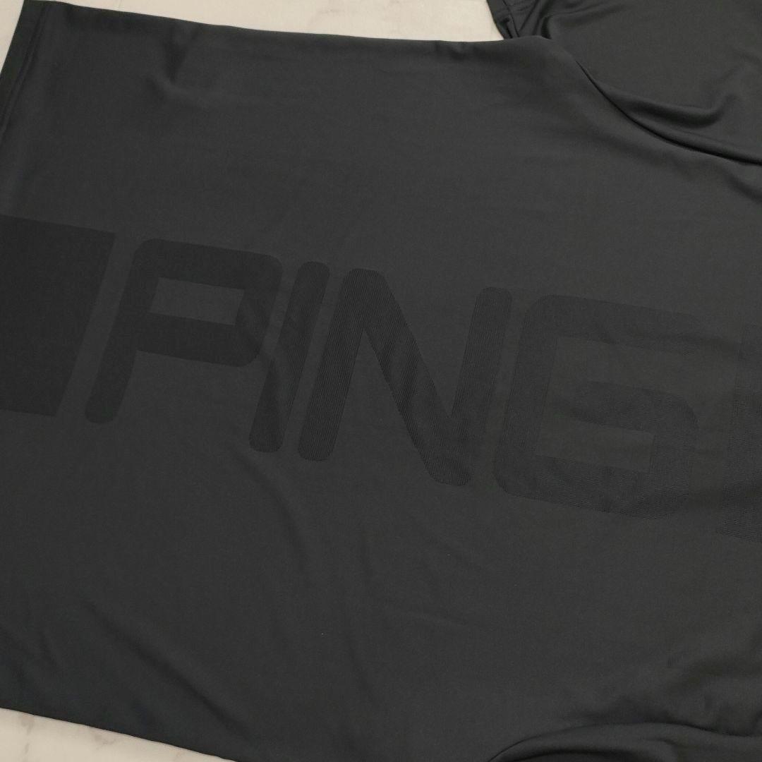 【新品タグ付】PING　モックネック　半袖シャツ　涼風　ストレッチ　ブラック　M