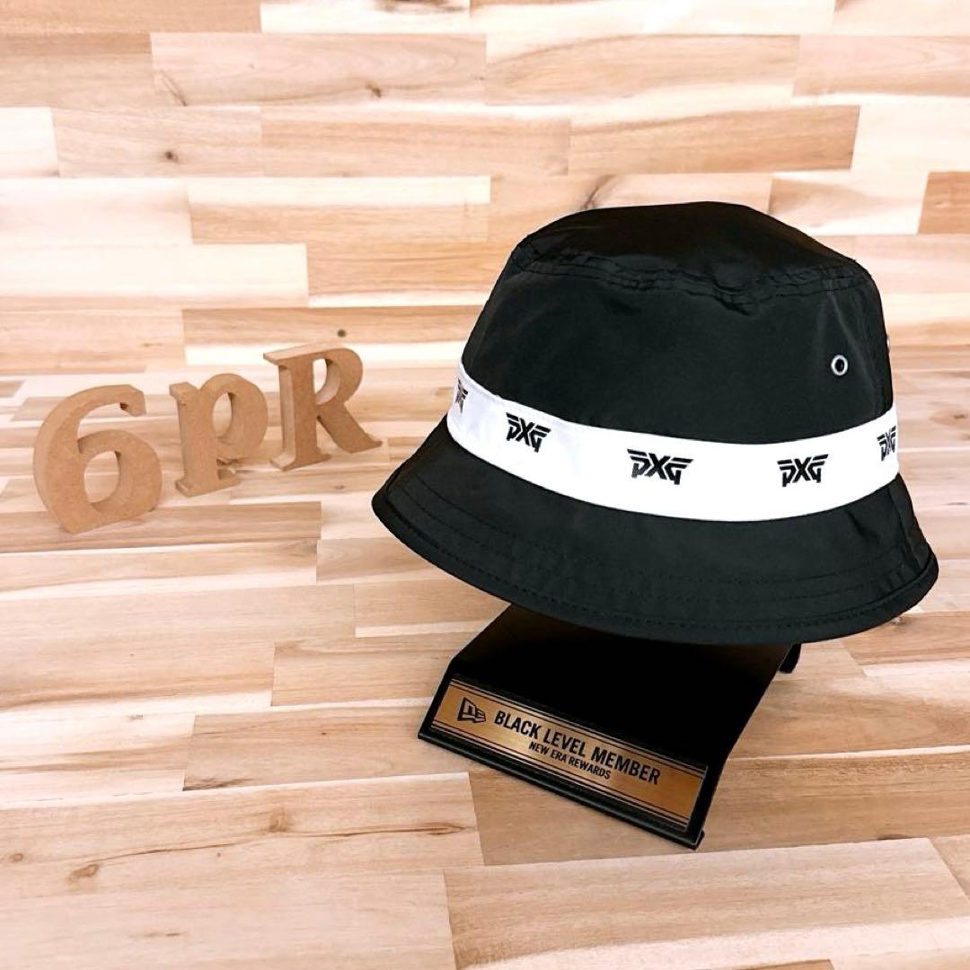 美品【ニューエラ×ピーエックスジー】限定コラボ ハット ゴルフ 黒ブラック×白