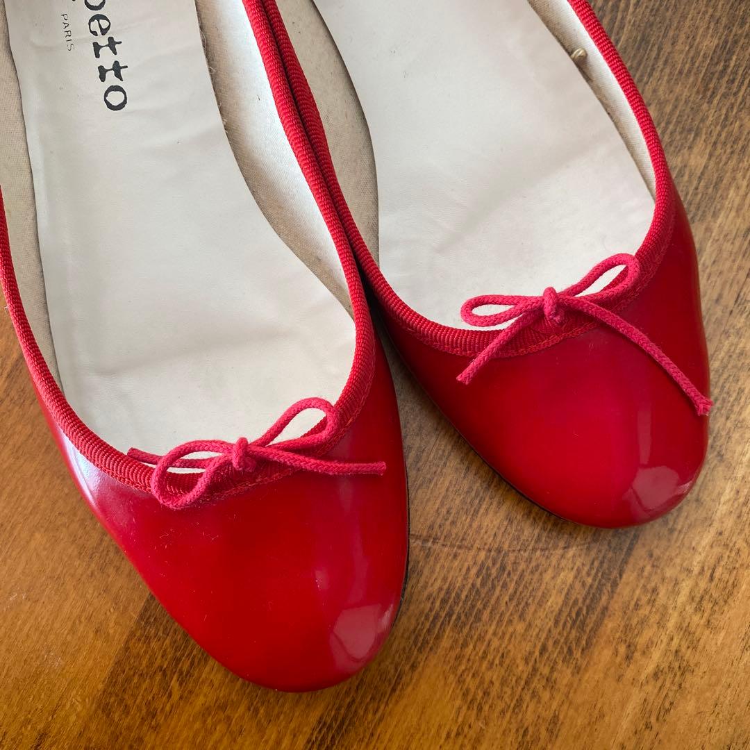 ☆再値下げ！【中古】「Repetto」サンドリオン エナメルバレエシューズ
