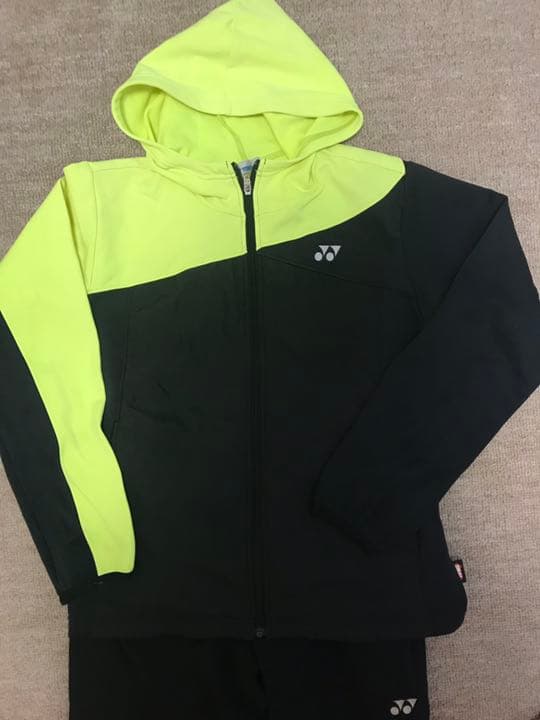 蛍光イエロー×黒 パーカー