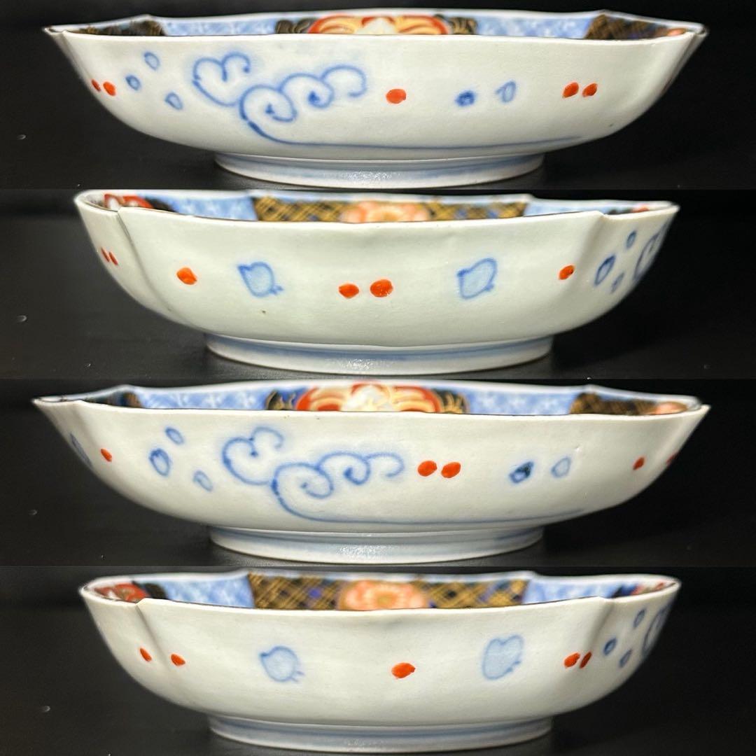 ★ 古伊万里 金彩 色絵 変形皿 5枚/食器！★管理200
