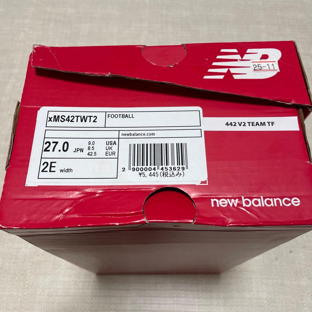 [新品]27cm NEW BALANCE 442 TEAM TF トレシュー 白