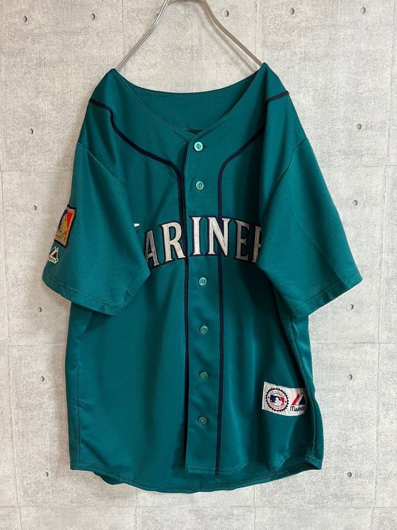 マジェスティック MLB シアトルマリナーズ ゲームシャツ　グリーンM
